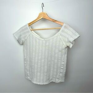 Free People Ribbed White Shirt